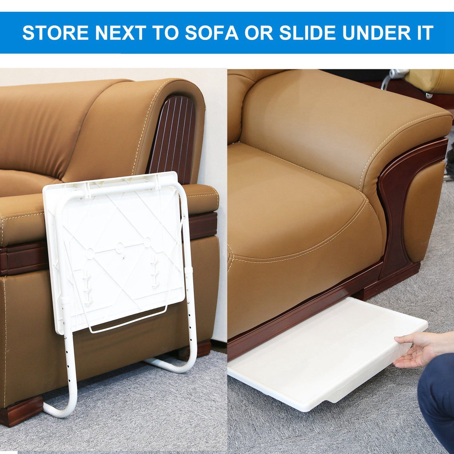 1Pc Foldable Tray Table Portable Sofa TV 6 Heights 3 Angles Laptop