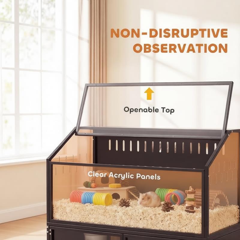 Spacious Small Animal Cage for Hedgehogs, Mice, and Gerbils - Black