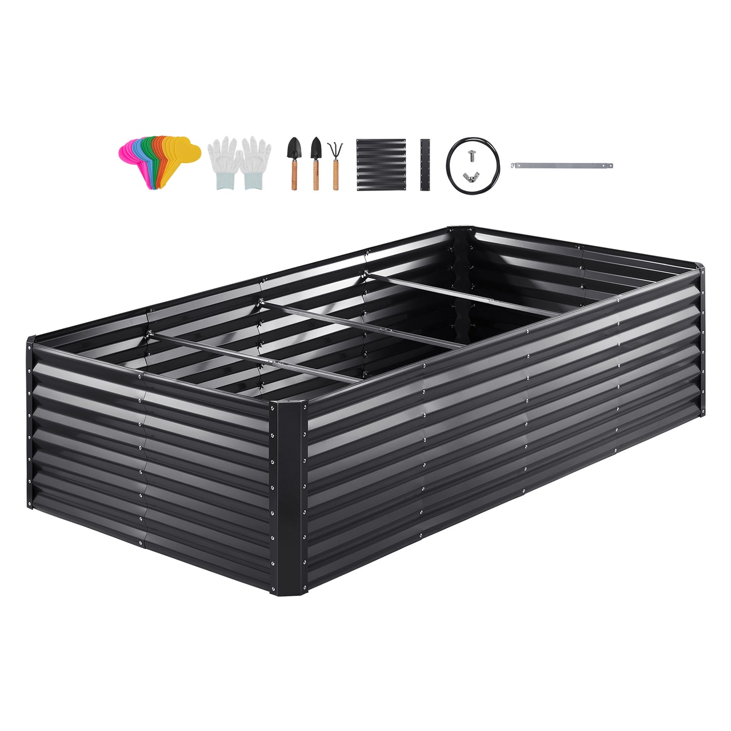 Galvanized Raised Garden Bed Planter Box 94.5x47.2x23.6 Inches for Vegetables and Flowers