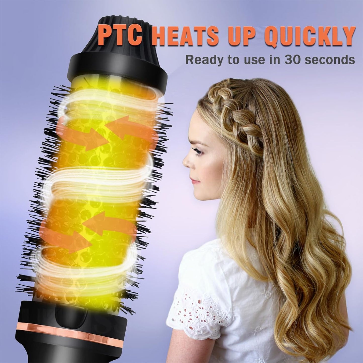 1.5-Inch Ionic Hot Air Curling Brush - Ceramic Thermal Volumizing Styler