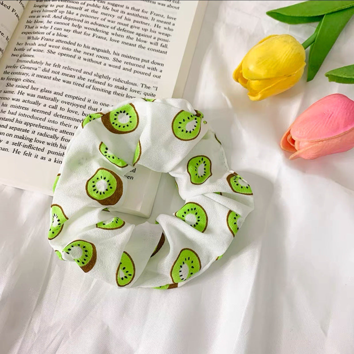 Korean Fruit Pig Large Intestine Hair Ring Organza Hair Accessory for Women