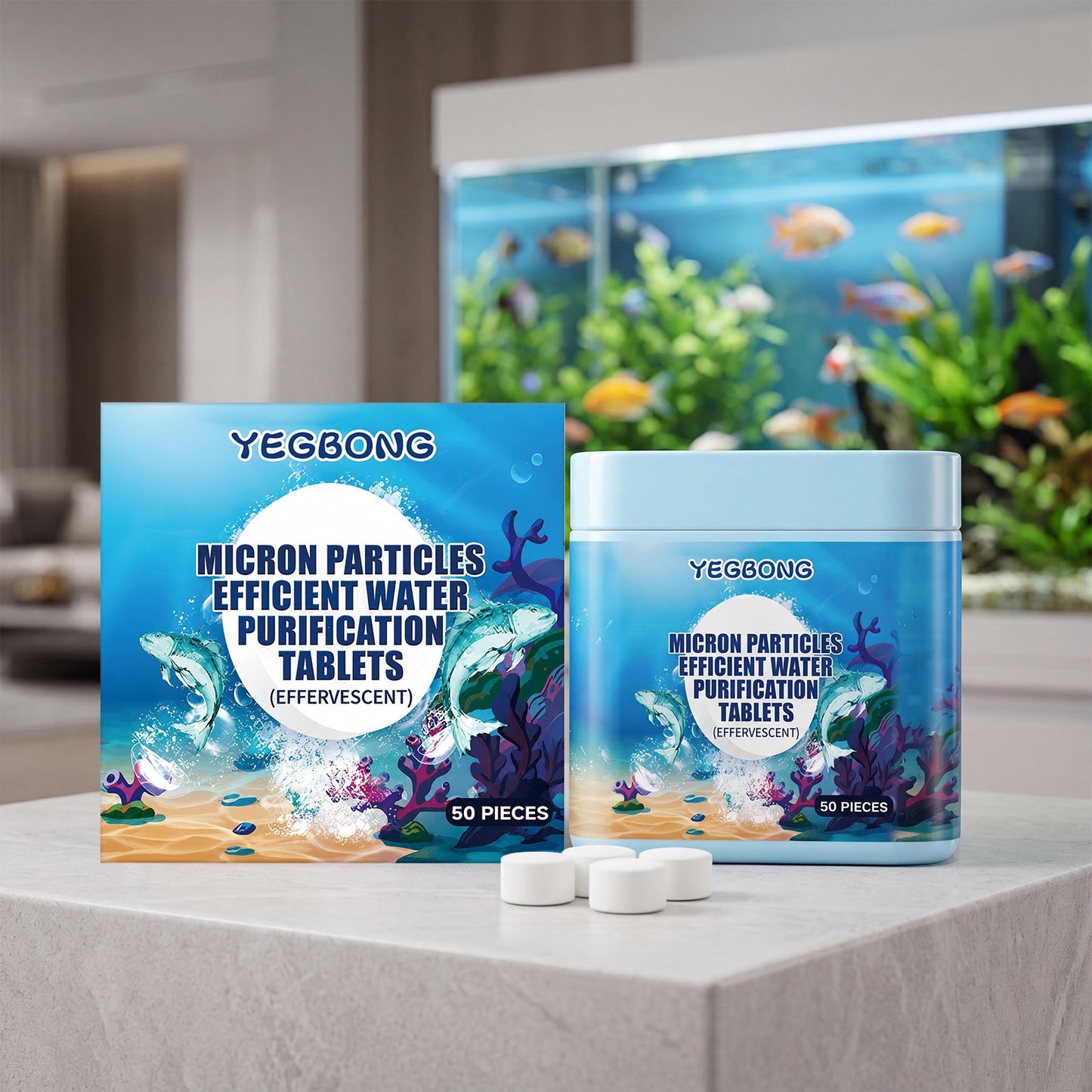 High-Efficiency Water Purification Tablets - 50 Pieces