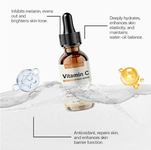 Vitamin C Facial Serum 30ml - Hydrating Brightening Skin Care for All Skin Types
