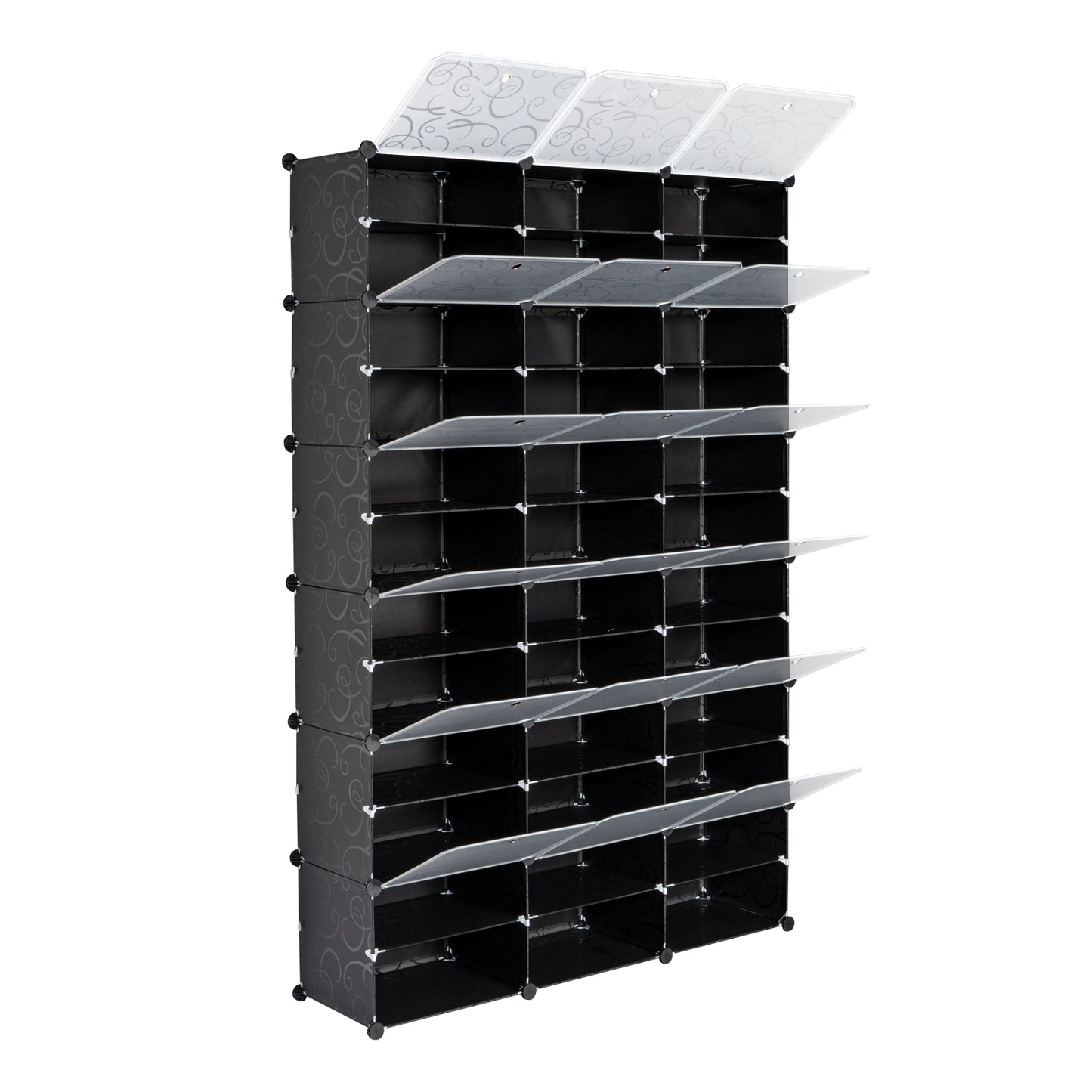 12-Tier Portable 72 Pair Shoe Rack Organizer 36 Grids Tower Shelf
