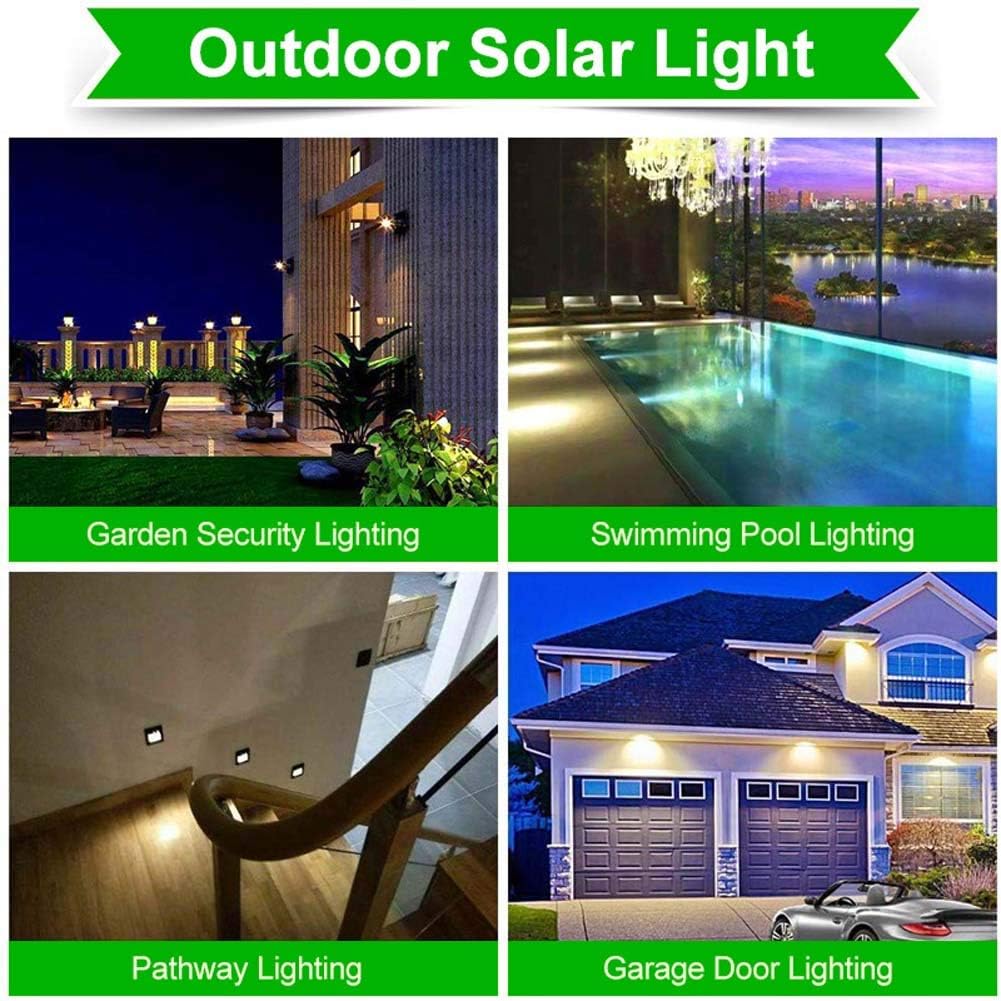 Outdoor Solar Motion Sensor Wall Lights 2-Pack Waterproof Security Lamps