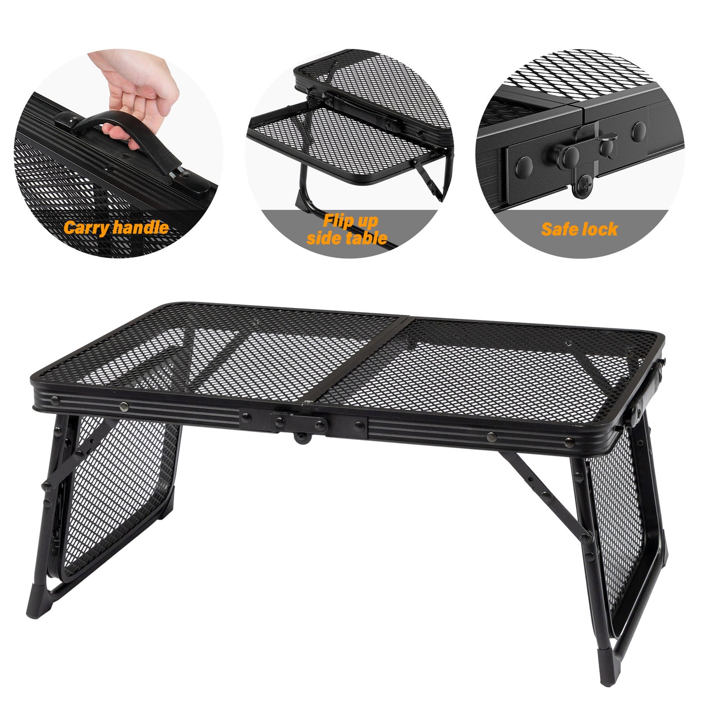 3 Ft Folding Grill Table - Portable Height Adjustable Picnic Table
