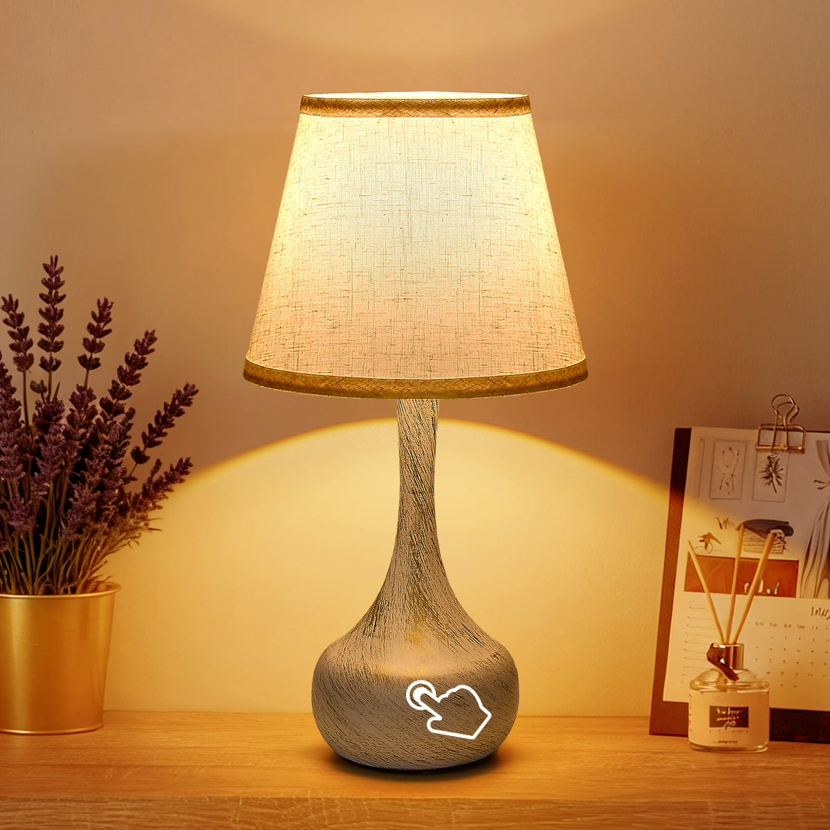 Dimmable Touch Table Lamps Set of 2 - Farmhouse Design