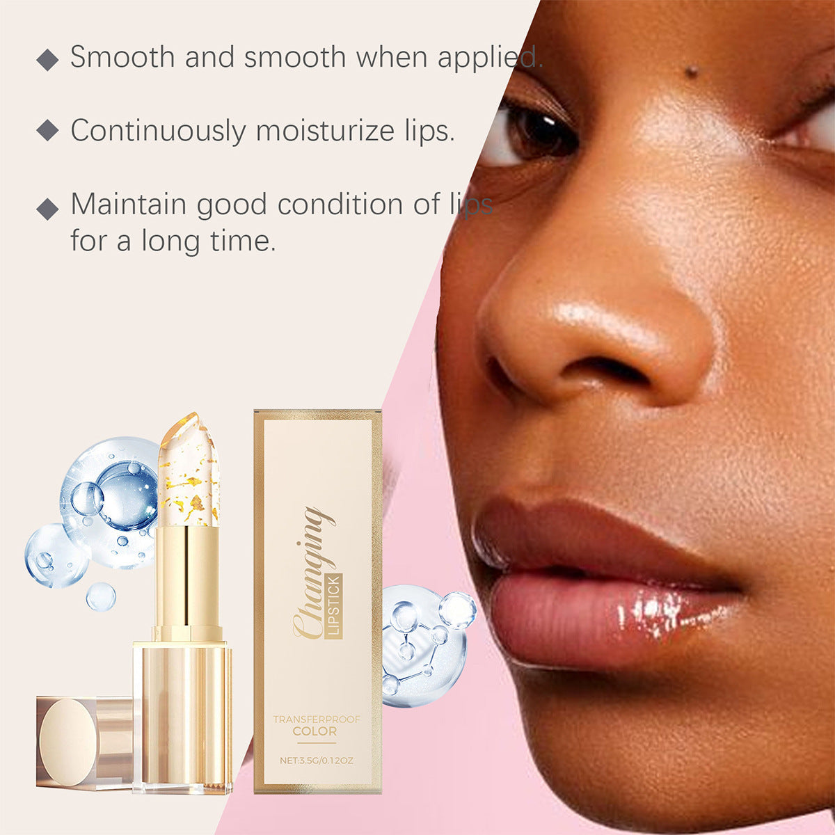 Color Changing Lipstick with Moisturizing, Waterproof Formula – Carotene