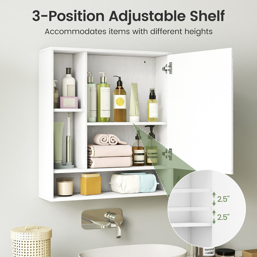 Wall Mounted Bathroom Cabinet With Mirror Single Door For The
