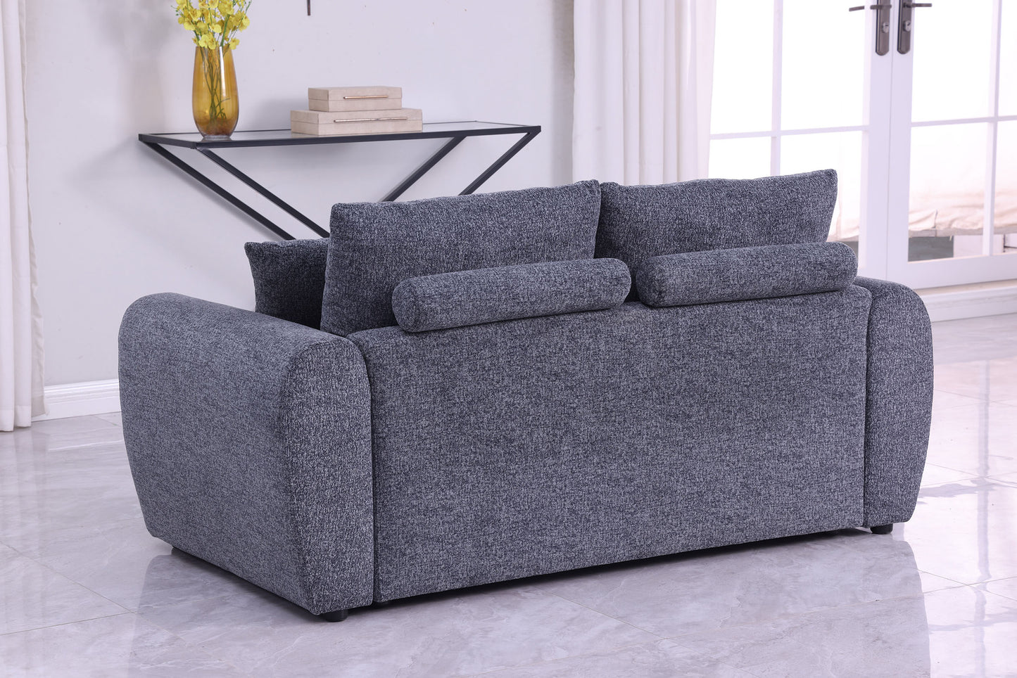Modern Minimalist Gray Sofa - 2-Seater Medium-Soft Comfort