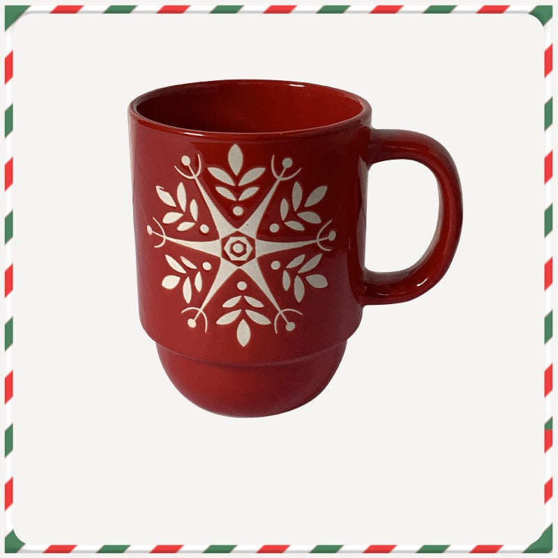 Christmas Cartoon Snowman Santa Ceramic Mug - Holiday Gift Drinkware