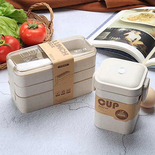 Microwave Oven Lunch Box Set with Seal Lock, Eco-Friendly PP Material