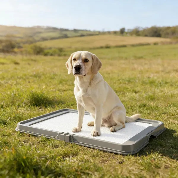 Foldable Dog Litter Box with Pee Pads — Portable, Easy to Clean, Non-Slip, for Indoor & Outdoor Use