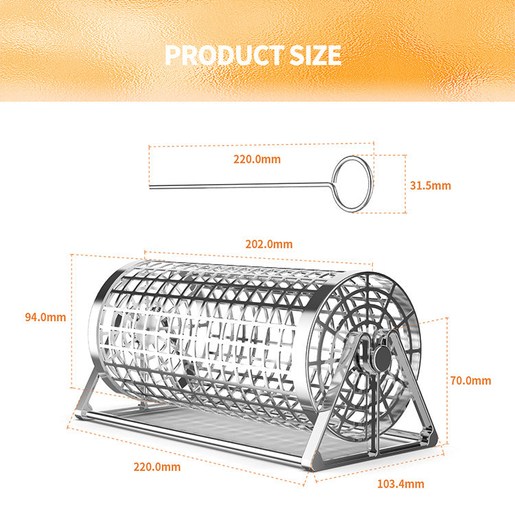 Portable Stainless Steel BBQ Grill Basket for Outdoor Smoking and Grilling