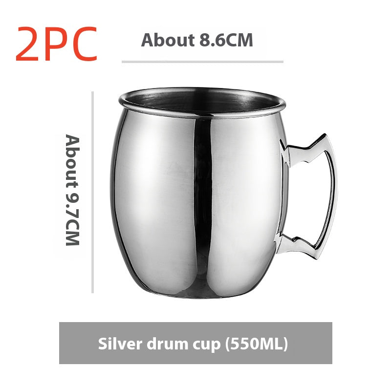 Stainless Steel Moscow Mule Cup Set - Copper Plated Drinkware for Bar & Home