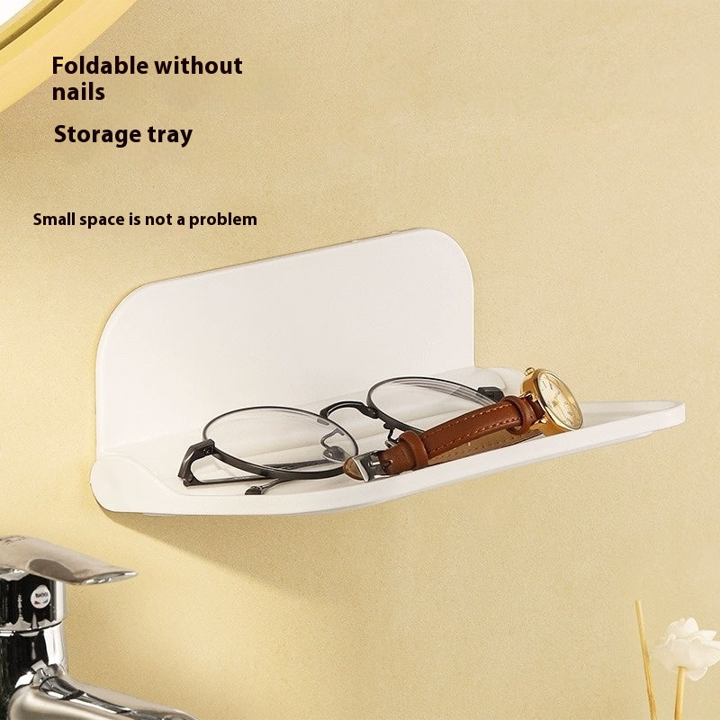Foldable Wall Shelf Organizer - Modern Plastic Storage Rack with Multiple Sizes