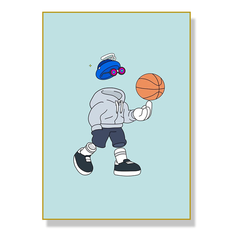 Sports Cartoon Characters Wall Art Poster Canvas Painting for Living Room