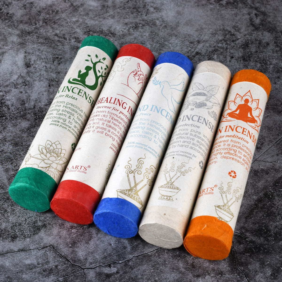 Himalayan Art Yoga Barrel Meditation Joss Stick Set - 30 Fragrant Incense Sticks