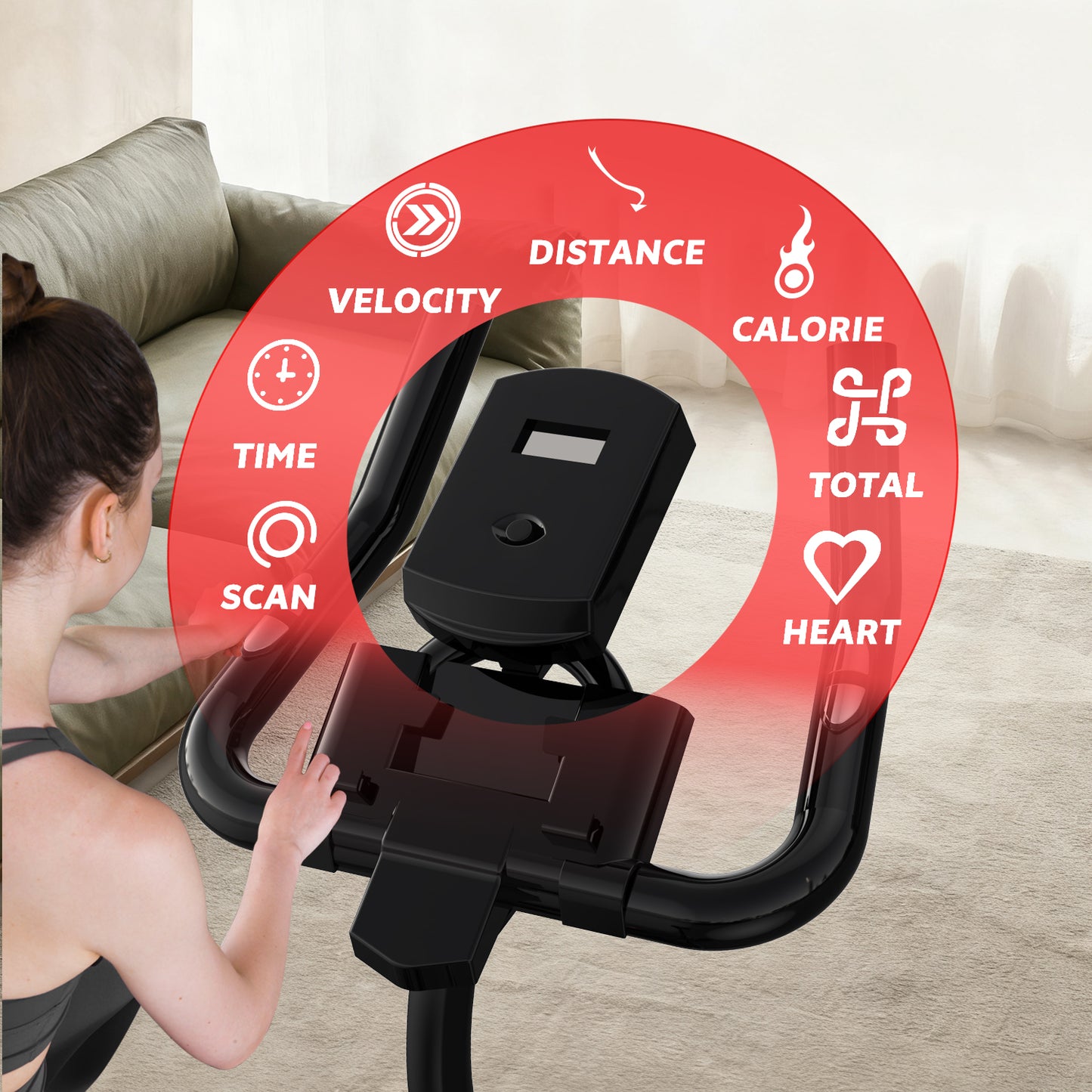 Adjustable Magnetic Resistance Exercise Bike with Tablet Mount