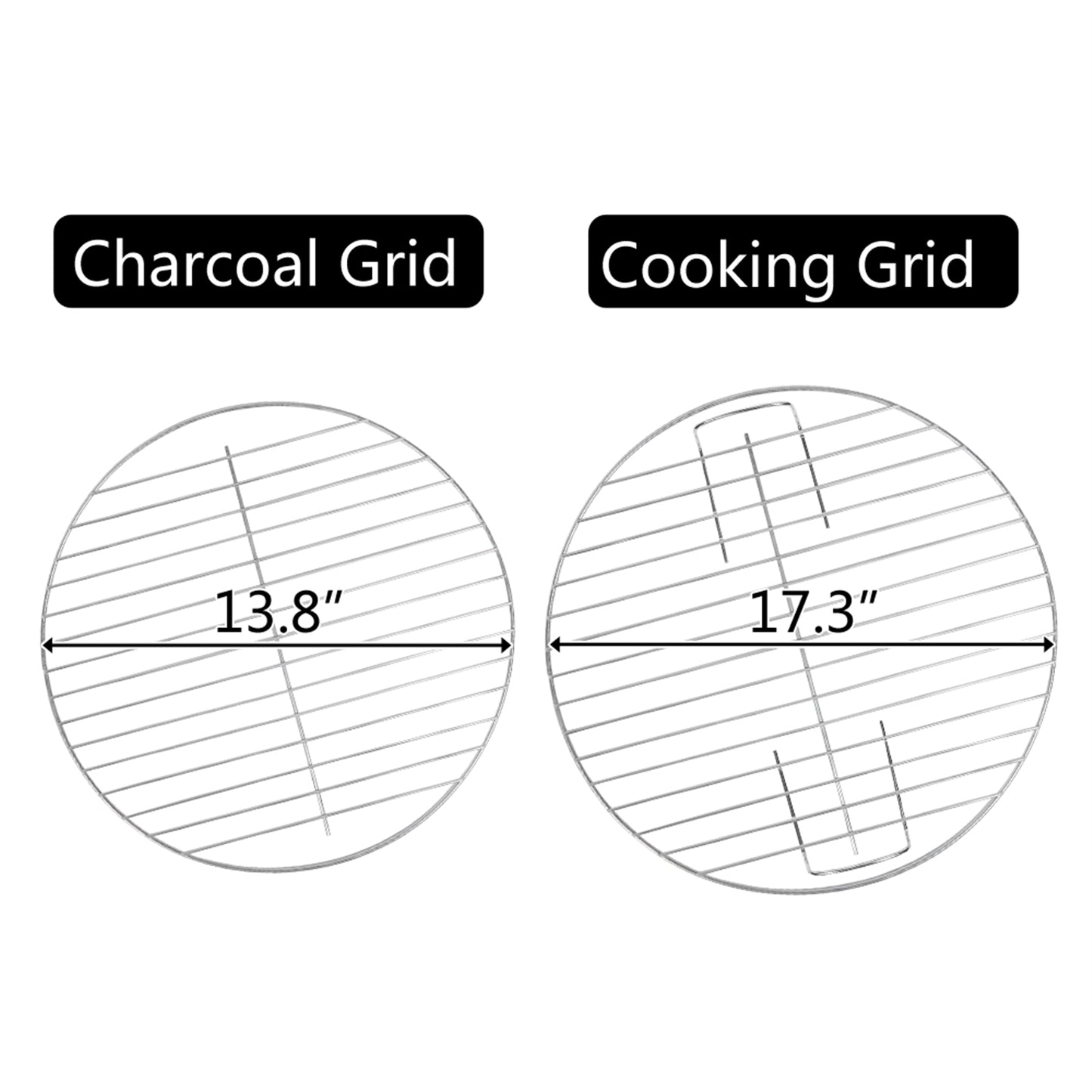18-Inch Charcoal Grill with Spherical Design - Black