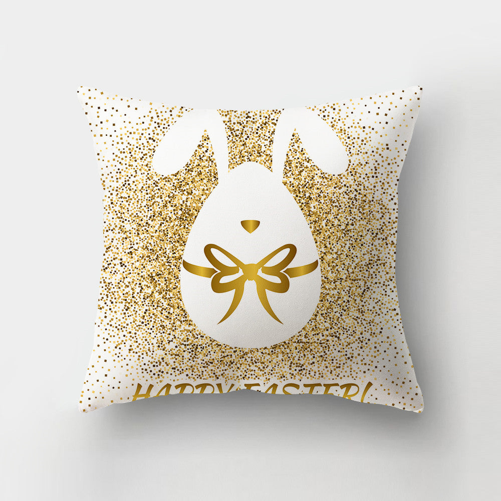 Nordic Minimalist Easter Rabbit Peach Fabric Pillow Cover - Cushion Decor