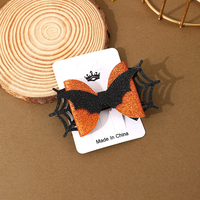 Halloween Hair Barrettes - Spooky Ghost, Pumpkin & Spider Hair Clips