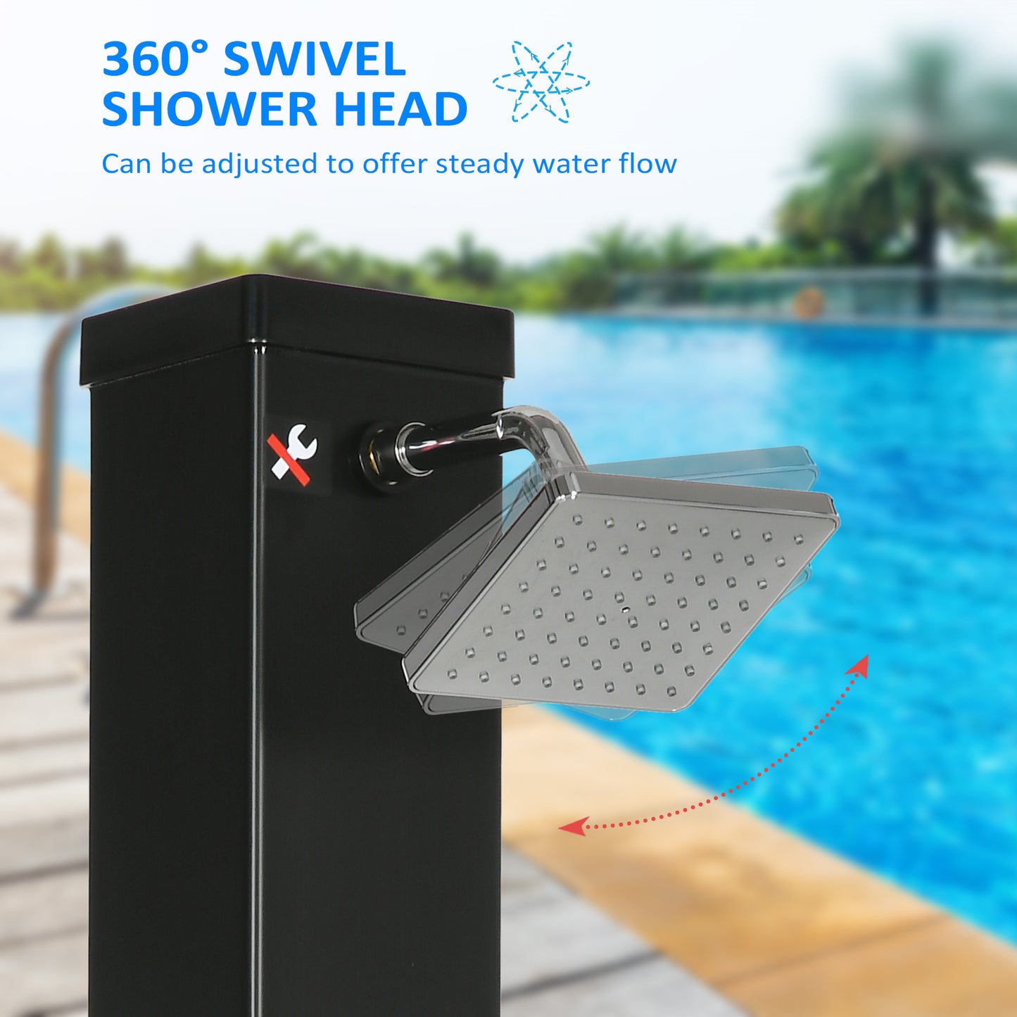 10.6 Gallon Solar Heated Outdoor Shower with Foot Rinse