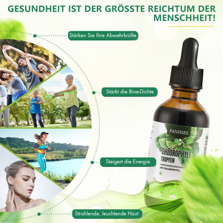 Liquid Chlorophyll Drops for Detox & Wellness - Natural Health Supplement
