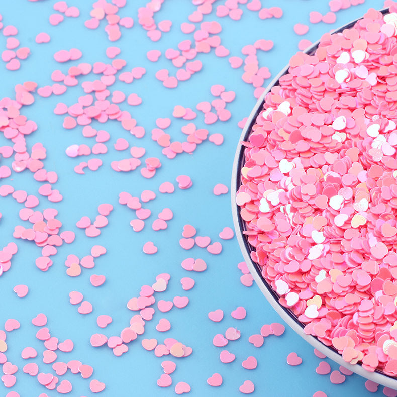 Iridescent Heart-Shaped Sequin Garment Accessories 500g Bulk Pack