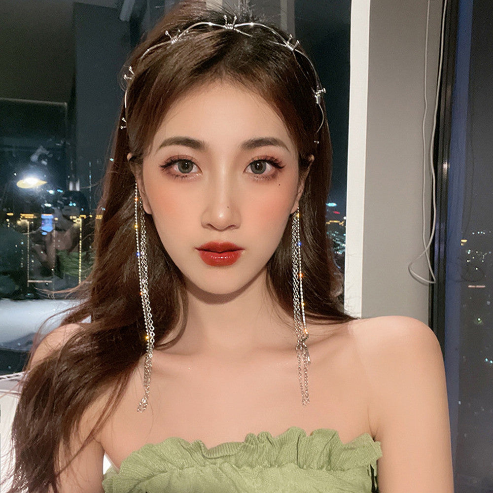 Fashionable Tassel Headband - High-End Women's Hair Accessory in Plaid XN-184-A