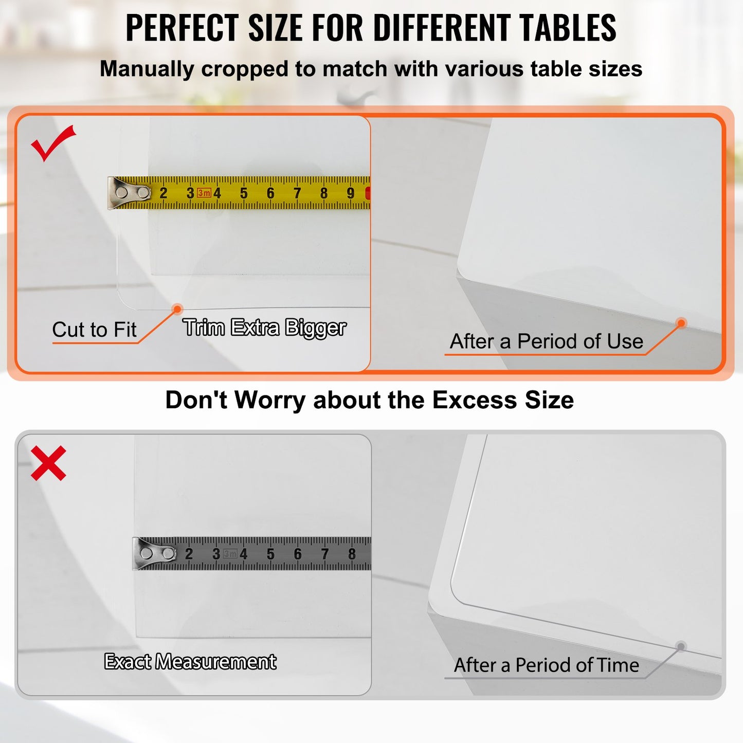 Clear Table Cover Protector - 42x96 Inch PVC Table Pads