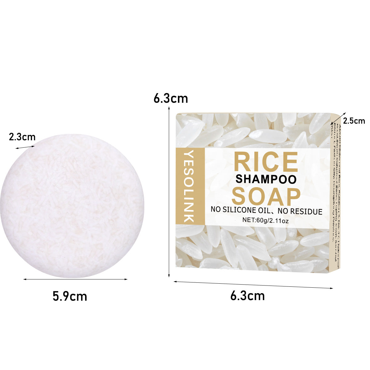 Rice Extract Hair Shampoo Bar - 60g