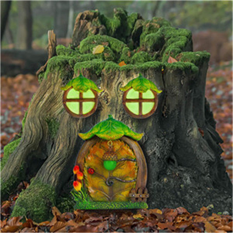 Fairy Gnome Garden Decor Doors and Windows Set - Pastoral Resin Ornaments
