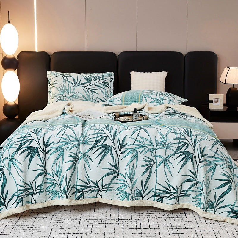 European Cotton Fleece Woolen Blanket - Thickened Warm Bed Sheet for All Seasons