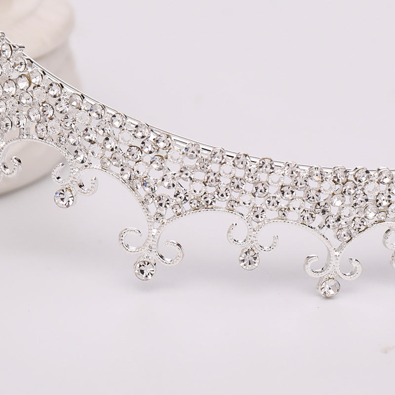 Luxury Alloy Crystal Crown Headband for Women - Gold & Silver