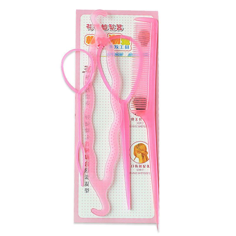 Plastic Comb Pattern Design Hair Pulling Needle Ball Head Hair Curler - Multi Colors
