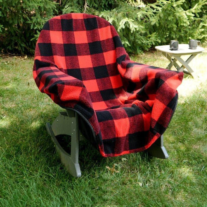 Red and Black Plaid Cotton Fleece Blanket - Modern Home Decor