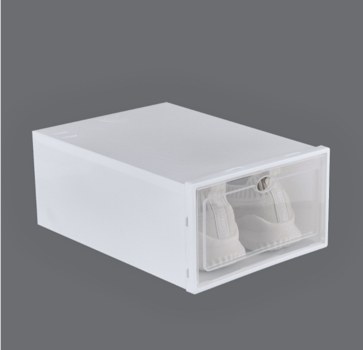 Clamshell Shoe Storage Box with Drawer, Dustproof Organizer for Shoes & Accessories