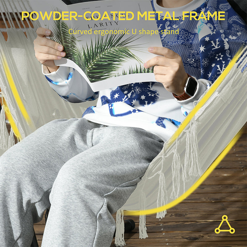 U Shape Hammock Chair with Headrest - Cream White