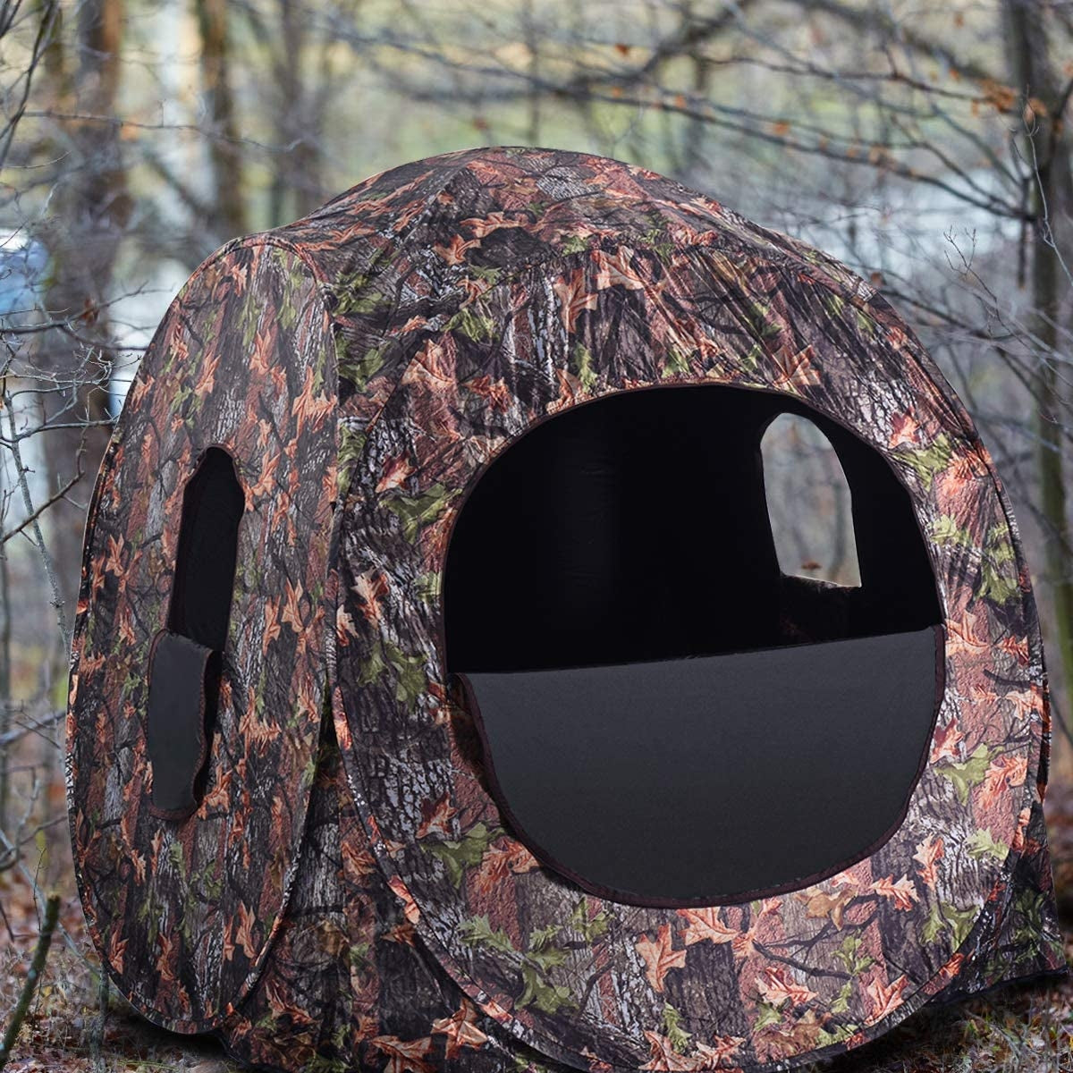Portable Ground Camo Blind for Hunting - 2-3 Person Capacity