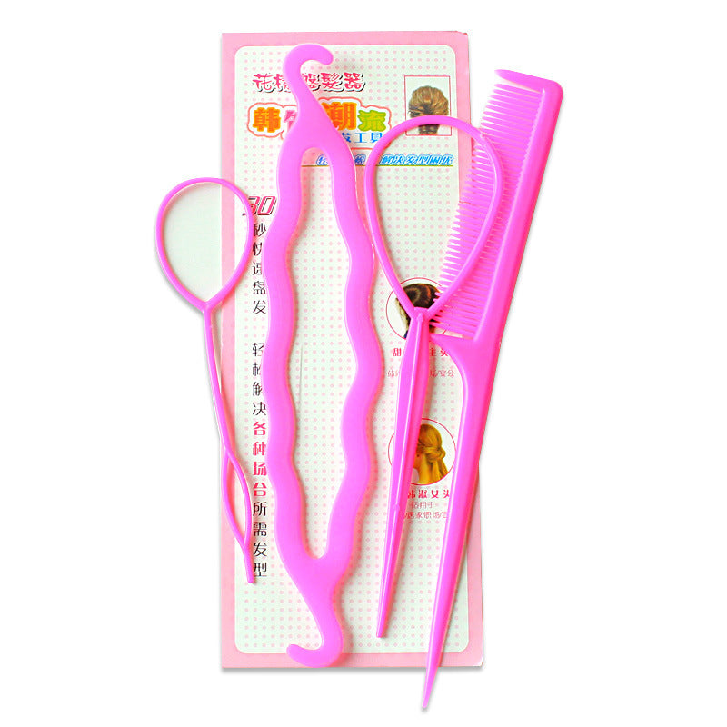 Plastic Comb Pattern Design Hair Pulling Needle Ball Head Hair Curler - Multi Colors