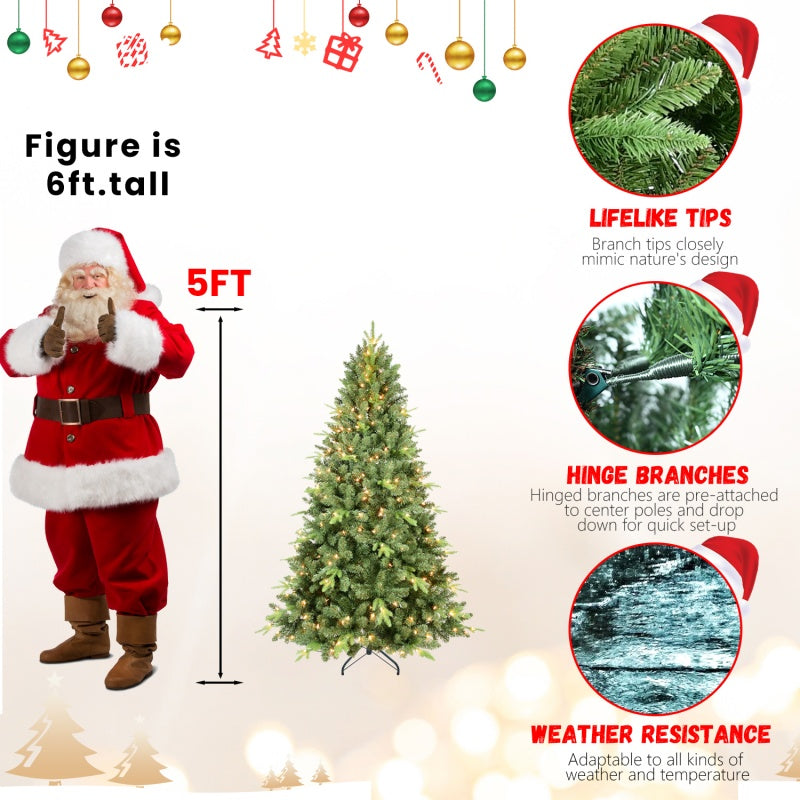 9ft Green PE/PVC Christmas Tree with 800 UL Lights