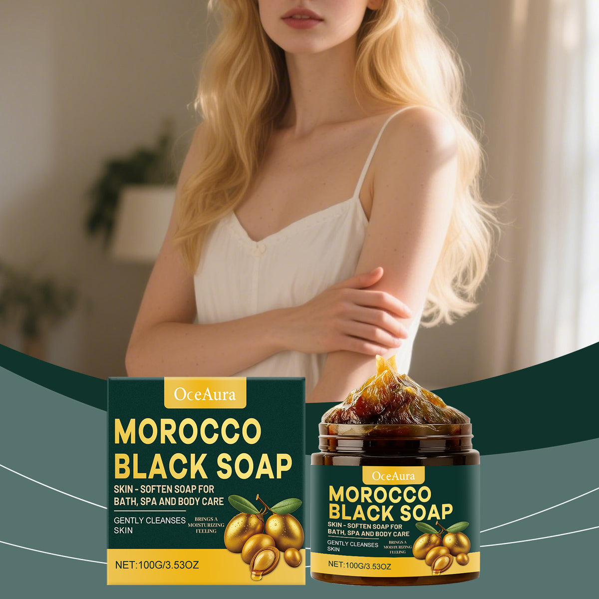 Black Soap Bath Bar 100g - Gentle Moisturizing Body Cleansing