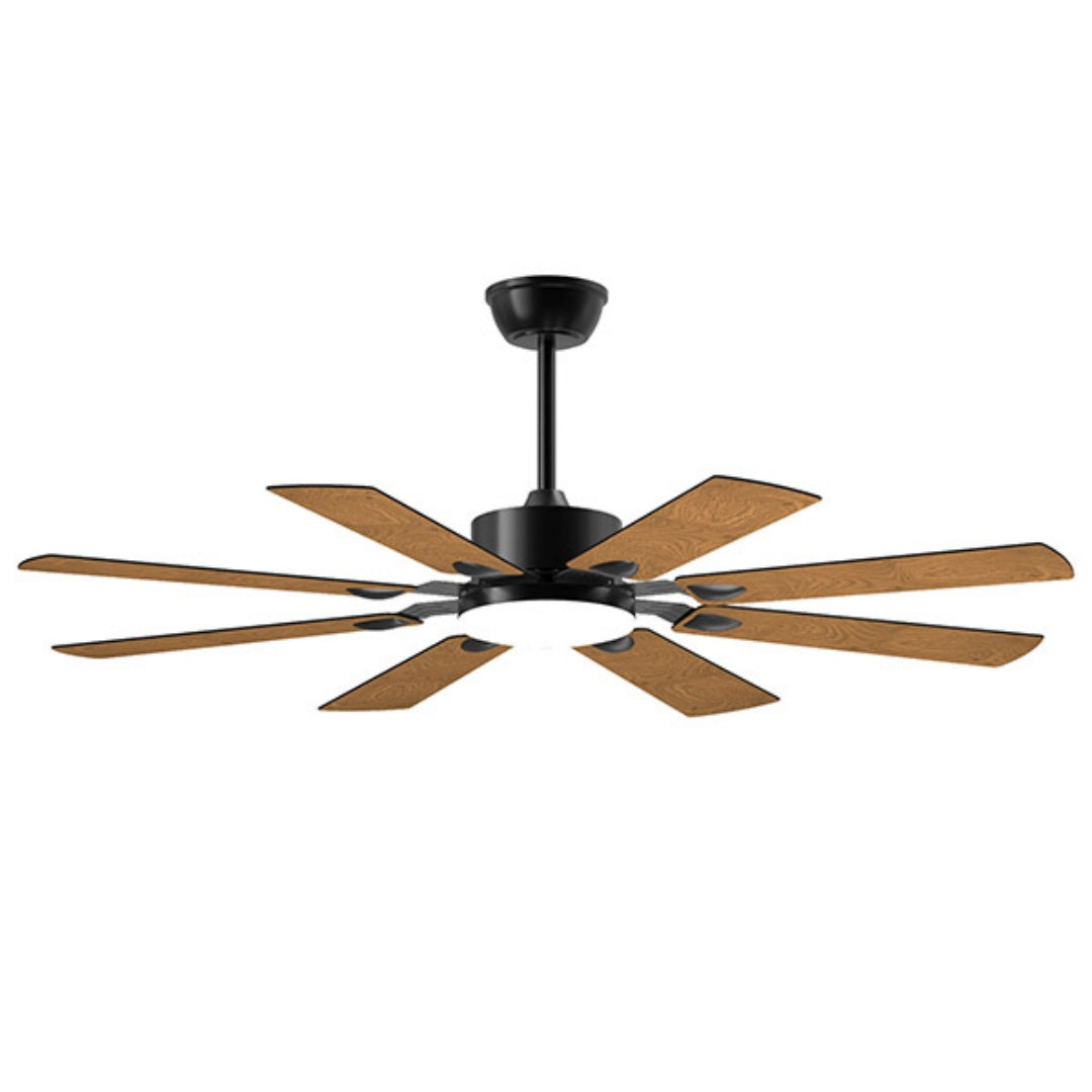 52-Inch Ceiling Fan with Lights and Remote, Reversible DC Motor, 8 Blades, Black