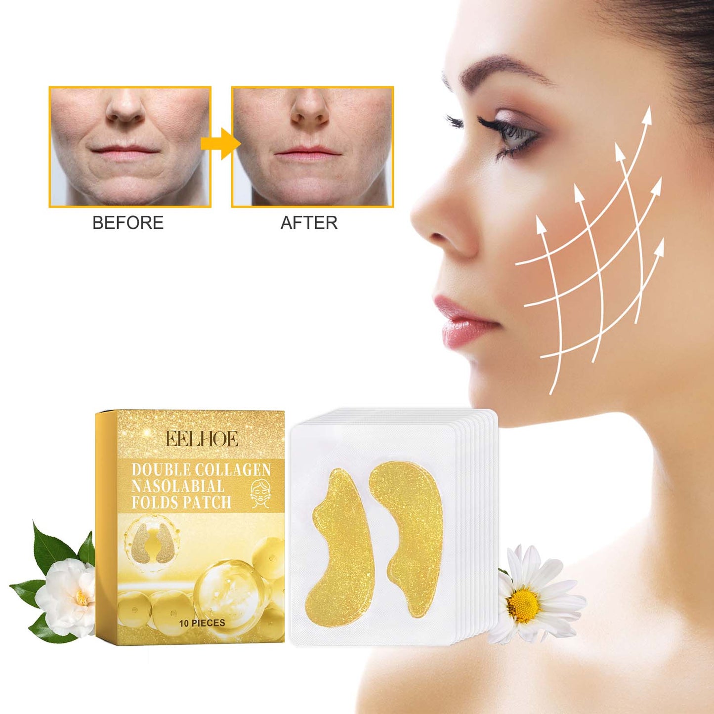 Collagen Nasolabial Fold Patches - Anti-Wrinkle & Firming Facial Treatment