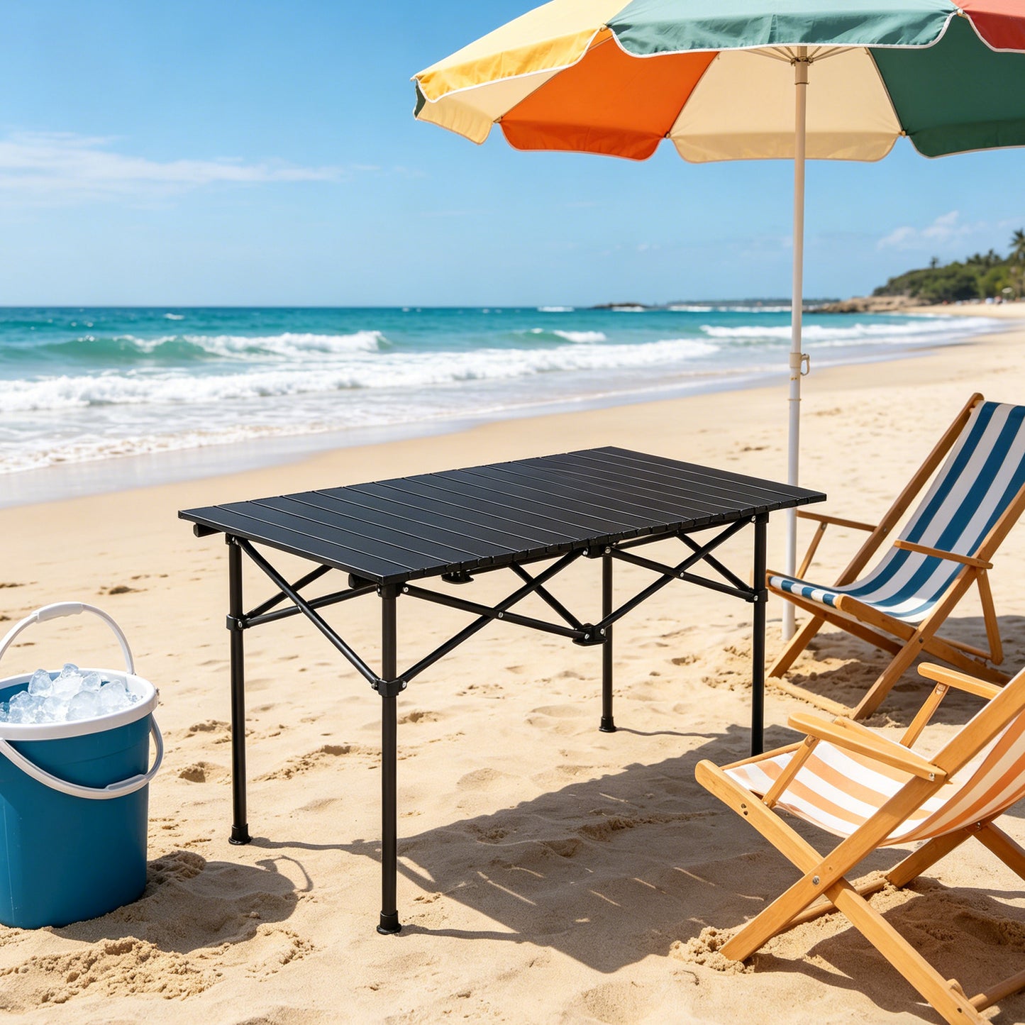 120cm Portable Carbon Steel Camping Table Outdoor Folding Ultralight