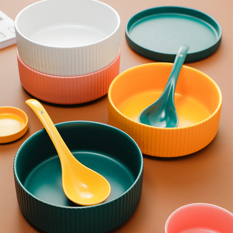 Ceramic Household Bowl Set - Food Safe, Solid Color, 6/8 Inch or Set