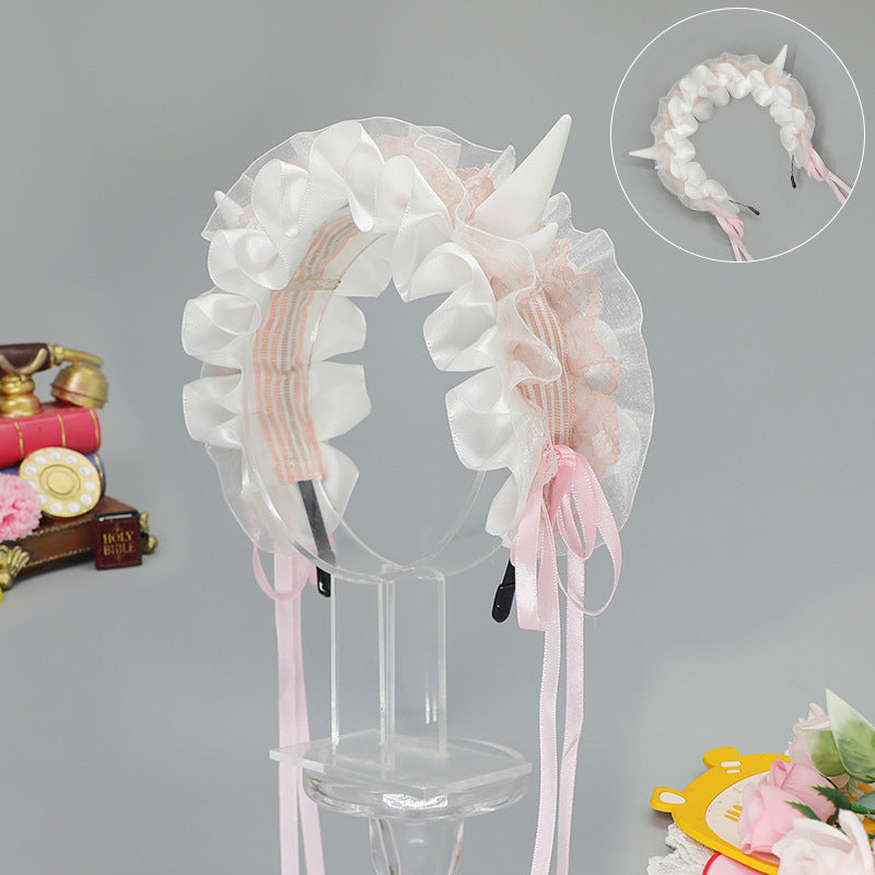 Gothic Devil Horn Lolita Y2K Hair Band - Multiple Colors