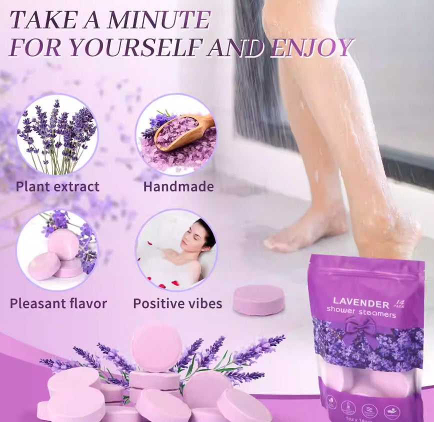 Lavender Shower Steamer with Essential Oil - Relaxing Aromatherapy 1PC