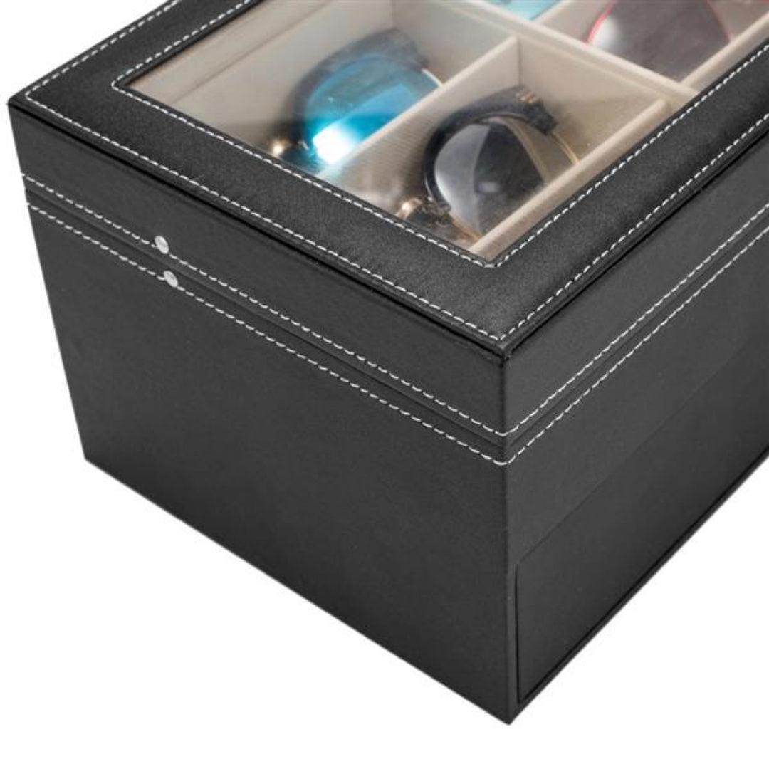 Leather 12 Piece Eyeglasses Storage And Sunglass Glasses Display